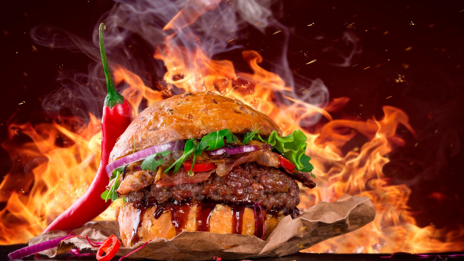 Hot Spicy Burger - hdwallpaper4k